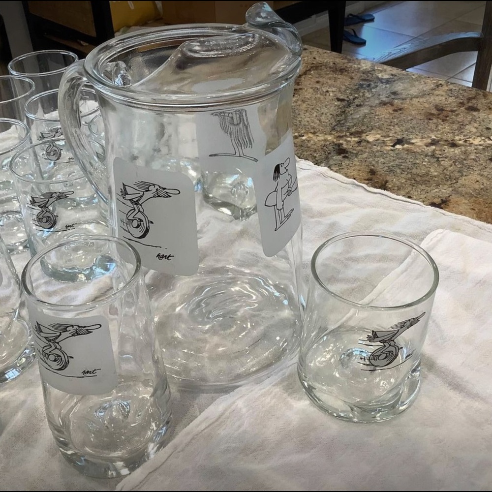 Pitcher and glasses